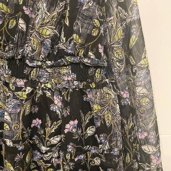 NWT Mini Lurex Chiffon Tiered boho Dress - sold out colour- 1X - Picture 8 of 11